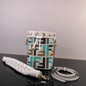 Fendi Vertigo Colorful Logo Embroidery Pattern Bucket Bag 19314 | Sandra Bags