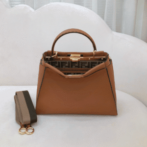 Fendi Peekaboo Large Handbag- Brown 57436 | Sandra Bags
