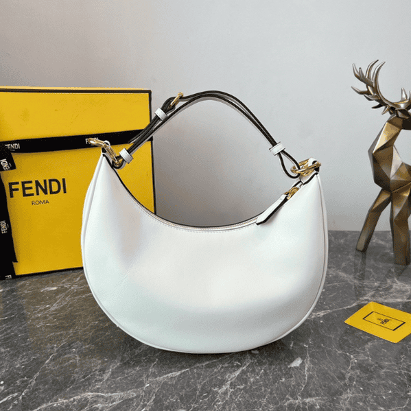 Fendi Praphy Underarm Small Bag - White 28072 | Sandra Bags