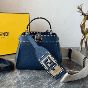 Fendi Iconic Peekaboo Handbag - Dark Blue 59349 | Sandra Bags