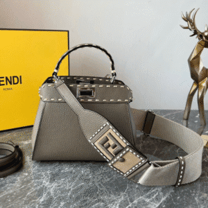 Fendi Iconic Peekaboo Handbag - Gray 50561 | Sandra Bags