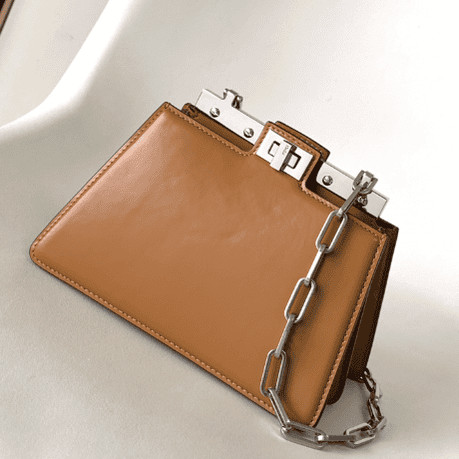 Fendi Peekaboo Cut Small Bag - Brown 38087 | Sandra Bags