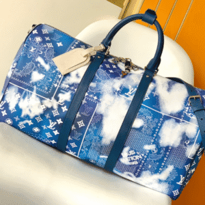 Louis Vuitton Keepall Bandoulière 50 Soft Travel Bag - Blue 64574 | Sandra Bags