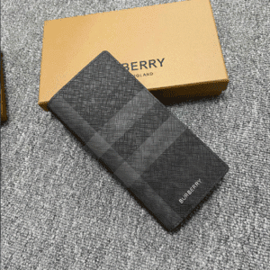 Burberry Charcoal Check Wallet - Black 74798 | Sandra Bags