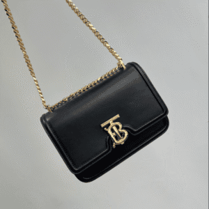 Burberry Women Small Tb Grainy Leather Shoulder Bag - Black 82620 | Sandra Bags