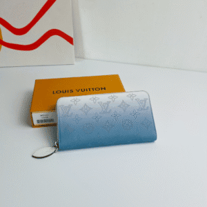 Louis Vuitton Soft Mahina Leather Zippy Wallet - Blue 79375 | Sandra Bags
