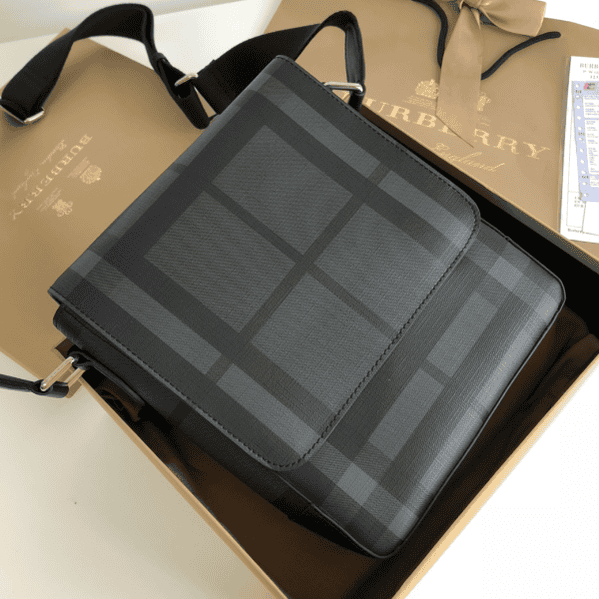 Burberry Smoked Plaid Cross-Body Bag - Black 92523 | Sandra Bags