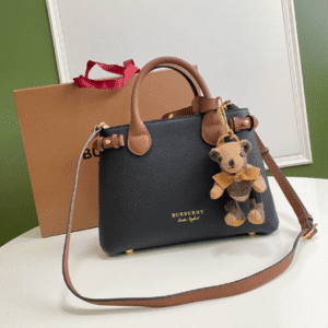 Burberry Banner Tote House Plaid Medium Handbag - Black 18149 | Sandra Bags