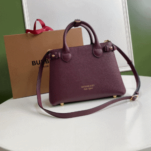 Burberry Banner Tote House Plaid Medium Handbag - Purple 66565 | Sandra Bags
