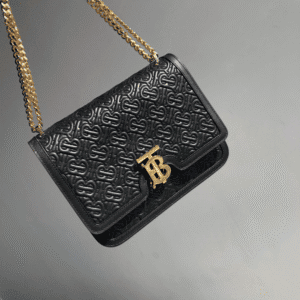 Burberry Small TB Plaid Shoulder Messenger Bag - Black 97211 | Sandra Bags