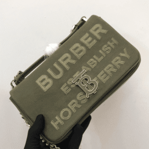 Burberry Lola Medium Canvas Shoulder Bag - Green 89712 | Sandra Bags