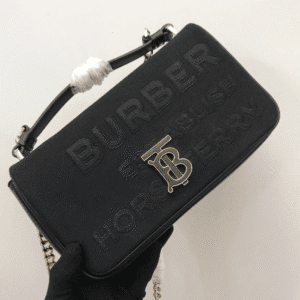 Burberry Lola Medium Canvas Shoulder Bag - Black 79451 | Sandra Bags