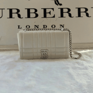 Burberry Lola – Lona Bun Handbag WIth Silver Logo - White 86932 | Sandra Bags