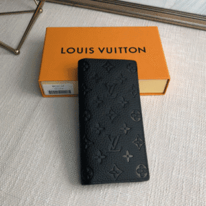 Louis Vuitton Taurillon Brazza Wallet - Black 50069 | Sandra Bags