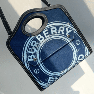 Burberry Horseferry Denim Shoulder Bag - Blue 72982 | Sandra Bags