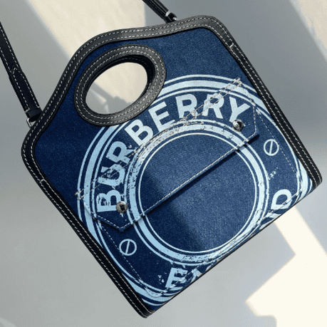 Burberry Horseferry Denim Shoulder Bag - Blue 72982 | Sandra Bags