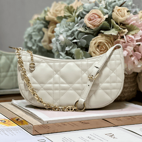Dior CD LOUNGE Moon Handbag - White 41458 | Sandra Bags