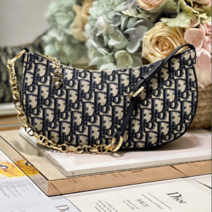 Dior CD LOUNGE Moon Handbag 'Bran' - White/Black 56774 | Sandra Bags