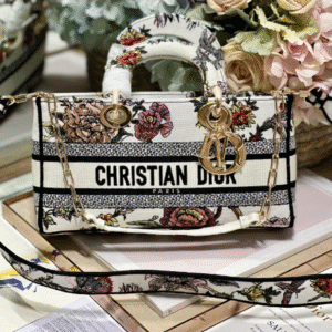 Dior Medium Lady D-Joy Embroidered Handbag - White Flowers 32596 | Sandra Bags