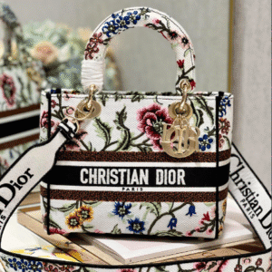 Dior Lady Embroidered Concubine Diana Bag - White Flowers 97241 | Sandra Bags