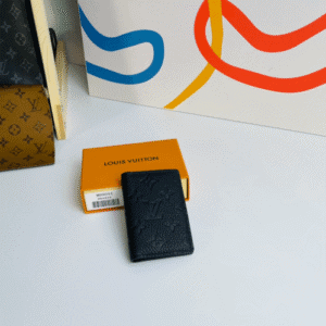 Louis Vuitton Taurillon Leather Small Pocket Wallet - Black 57863 | Sandra Bags