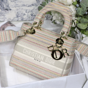 DIor Lady D Embroidery Series Handbag - Light Gold 57666 | Sandra Bags