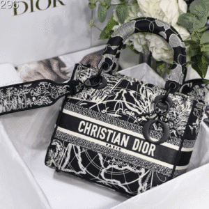 Dior Lady D-Lite Bag - White/Black 43950 | Sandra Bags
