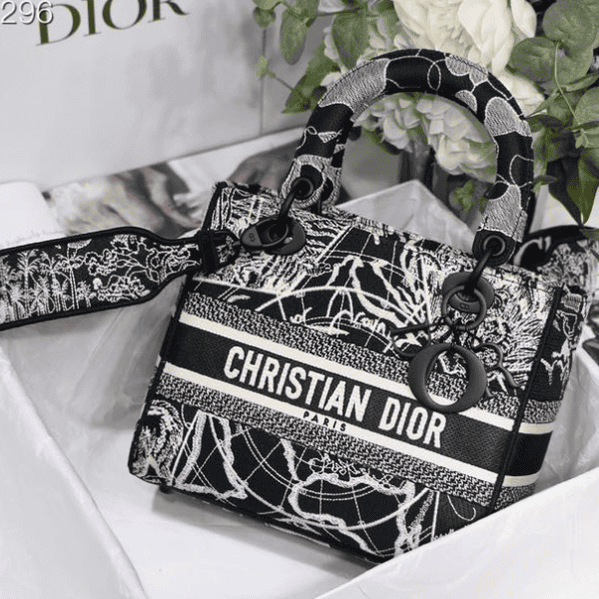 Dior Lady D-Lite Bag - White/Black 43950 | Sandra Bags