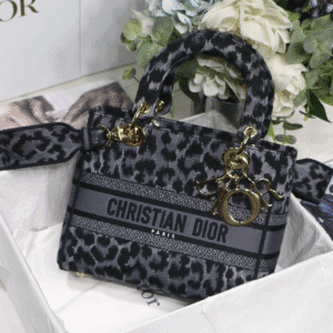 Dior Lady D Embroidery Series - Leopard Light Gold 15491 | Sandra Bags