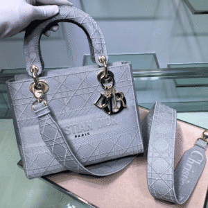 Dior Five-Grid Cannage Pattern D-Lite Handbag - Light Blue 86949 | Sandra Bags