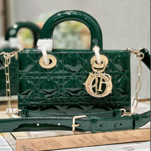 Dior Medium Horizontal Diana Bag - Dark Green Gold Buckle 44370 | Sandra Bags