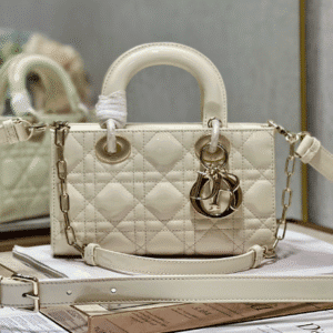 Dior Medium Horizontal Diana Bag - White Gold Buckle 84266 | Sandra Bags