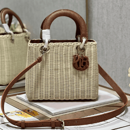 Dior Five-Compartment Basket Bag - Natural Yellow Snakeskin 32814 | Sandra Bags