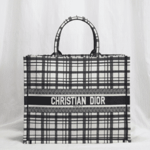 Dior Women Book Tote Cloth Tote Bag - Black/White 91565 | Sandra Bags