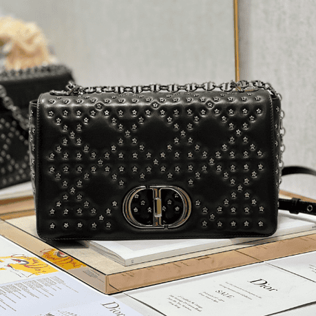 Dior Large Caro Handbag - Pentagonal Star Black Gun Buckle 32614 | Sandra Bags