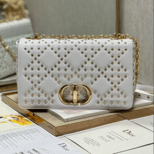 Dior Large Caro Handbag - Pentagram White Gold Buckle 88198 | Sandra Bags