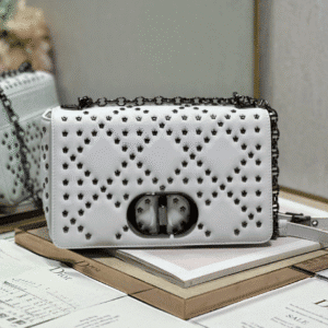 Dior Medium Caro Handbag - Pentagonal Star White Gun Buckle 41156 | Sandra Bags