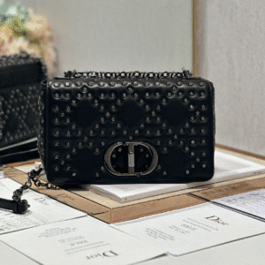 Dior Medium Caro Handbag - Pentagonal Star Black Gun Buckle 96328 | Sandra Bags