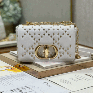 Dior Small Caro Handbag - Pentagram White Gold Buckle 49565 | Sandra Bags