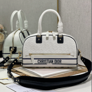 Dior Christian Paris Medium Zipper Handbag - White 64368 | Sandra Bags