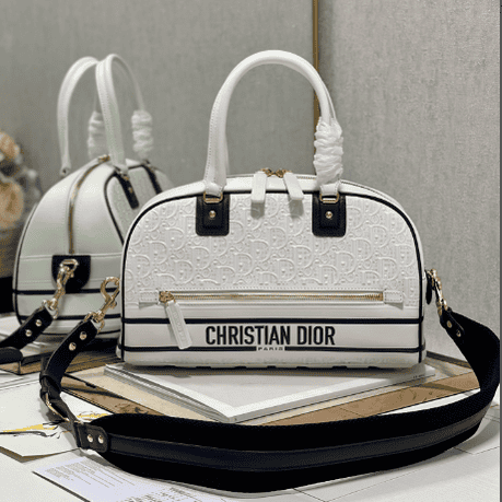 Dior Christian Paris Medium Zipper Handbag - White 64368 | Sandra Bags