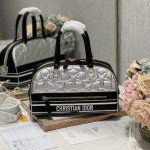 Dior Christian Paris Medium Zipper Handbag - Black/Silver 41598 | Sandra Bags
