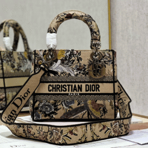 Dior Lᴀᴅʏ Embroidered Concubine Diana Bag - Apricot Magpie 65589 | Sandra Bags
