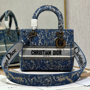 Dior Lᴀᴅʏ Embroidered Concubine Diana Bag - Denim Water Blue 74994 | Sandra Bags