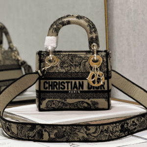 Dior Lᴀᴅʏ Embroidered Concubine Diana bag - Apricot Tiger 62232 | Sandra Bags