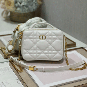 Dior Caro Box Chain Handbag - White 42024 | Sandra Bags