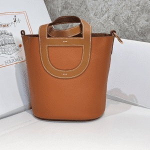 Hermes Pig Nose Vegetable Basket Bag - Golden Brown Gold Buckle 49756 | Sandra Bags