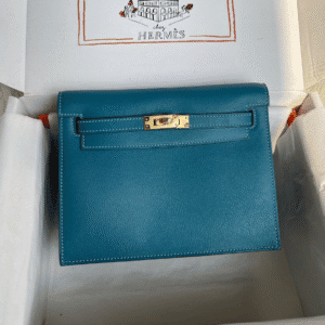 Hermes Kelly DanSe Handbag – Denim Blue (Golden Buckle) 73529 | Sandra Bags