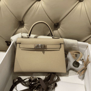 Hermes Mini 2nd Generation Handbag – Windbreaker Gray 32209 | Sandra Bags