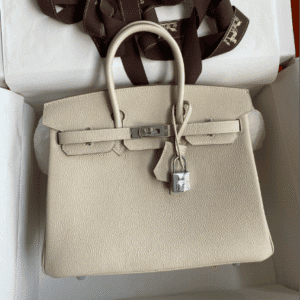 Hermes Birkin Hand-Stitched Handbag - Silver (Silver Buckle) 92508 | Sandra Bags